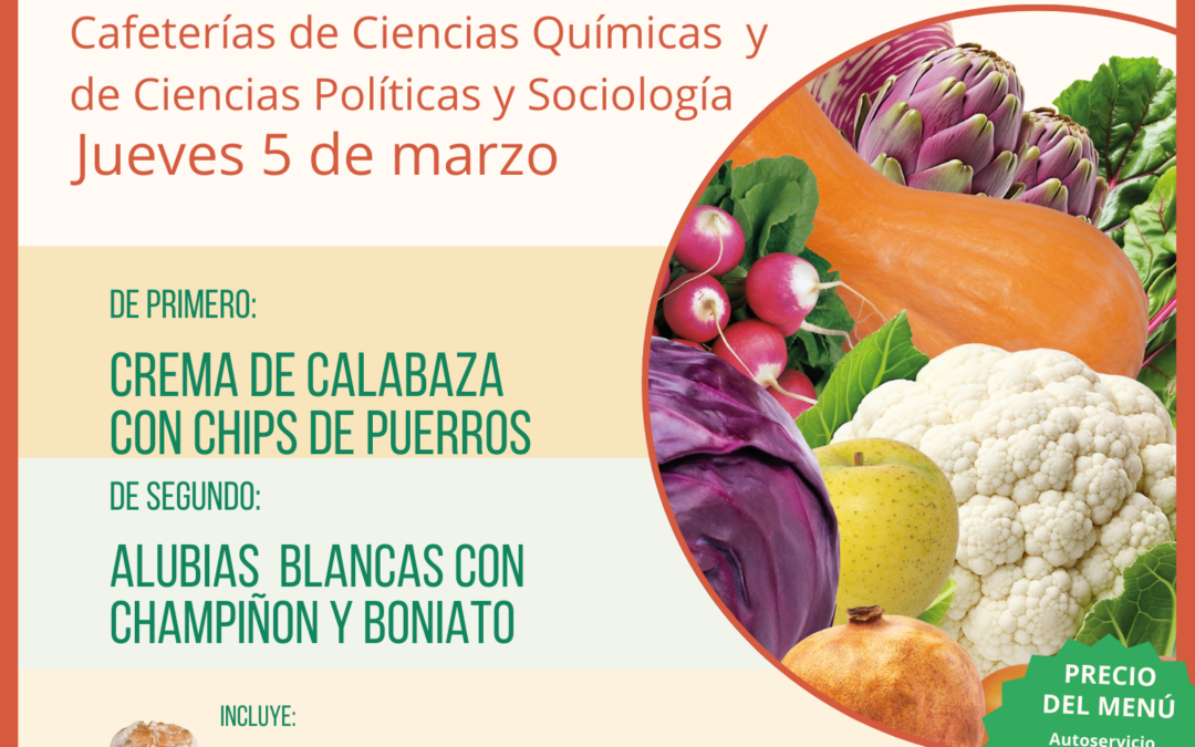 MENÚ ECOLÓGICO JUEVES 5 DE MARZO UCM