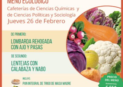 Menú Ecológico jueves 26 de febrero UCM