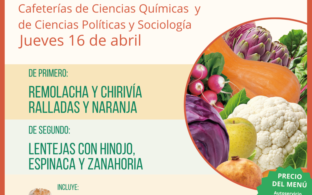 Menú Ecológico jueves 16 de abril UCM