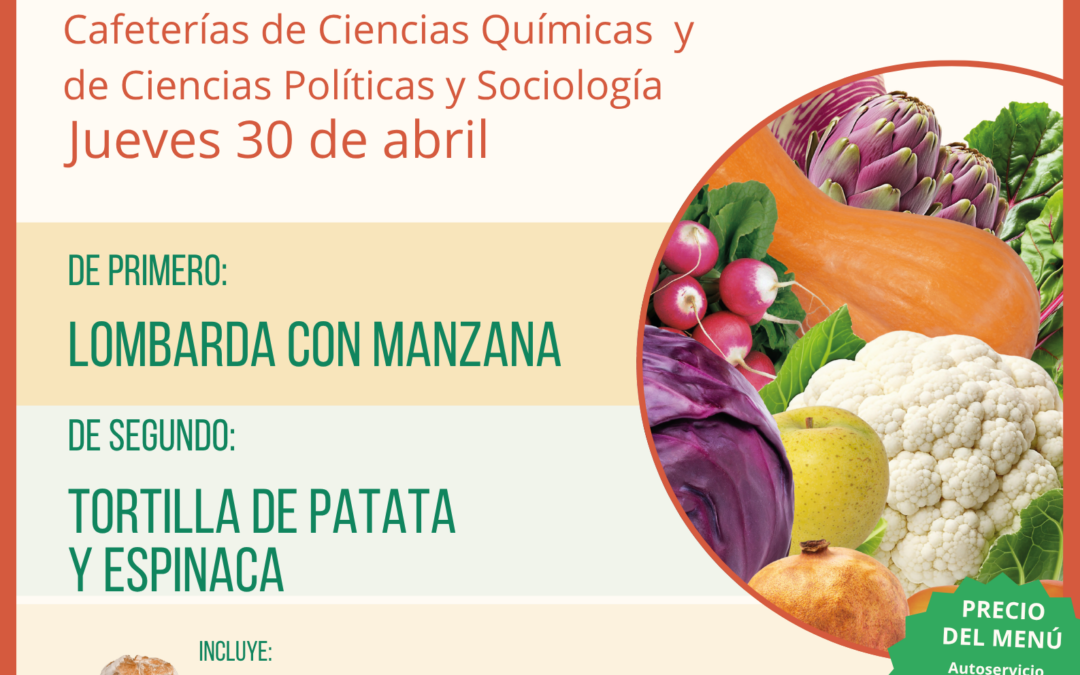 Menú ecológico jueves 30 de abril UCM