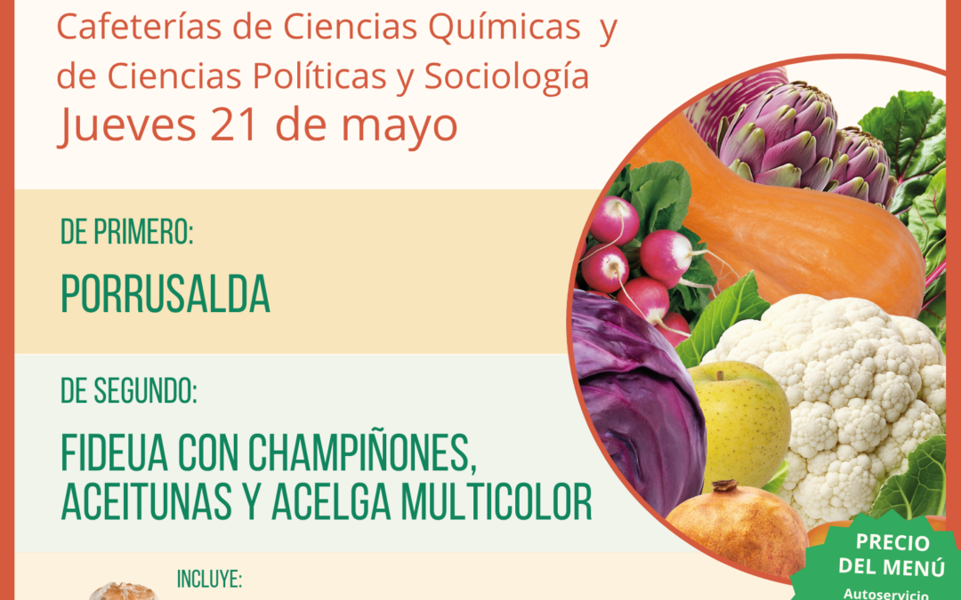 Menú ecológico jueves 21 de mayo UCM
