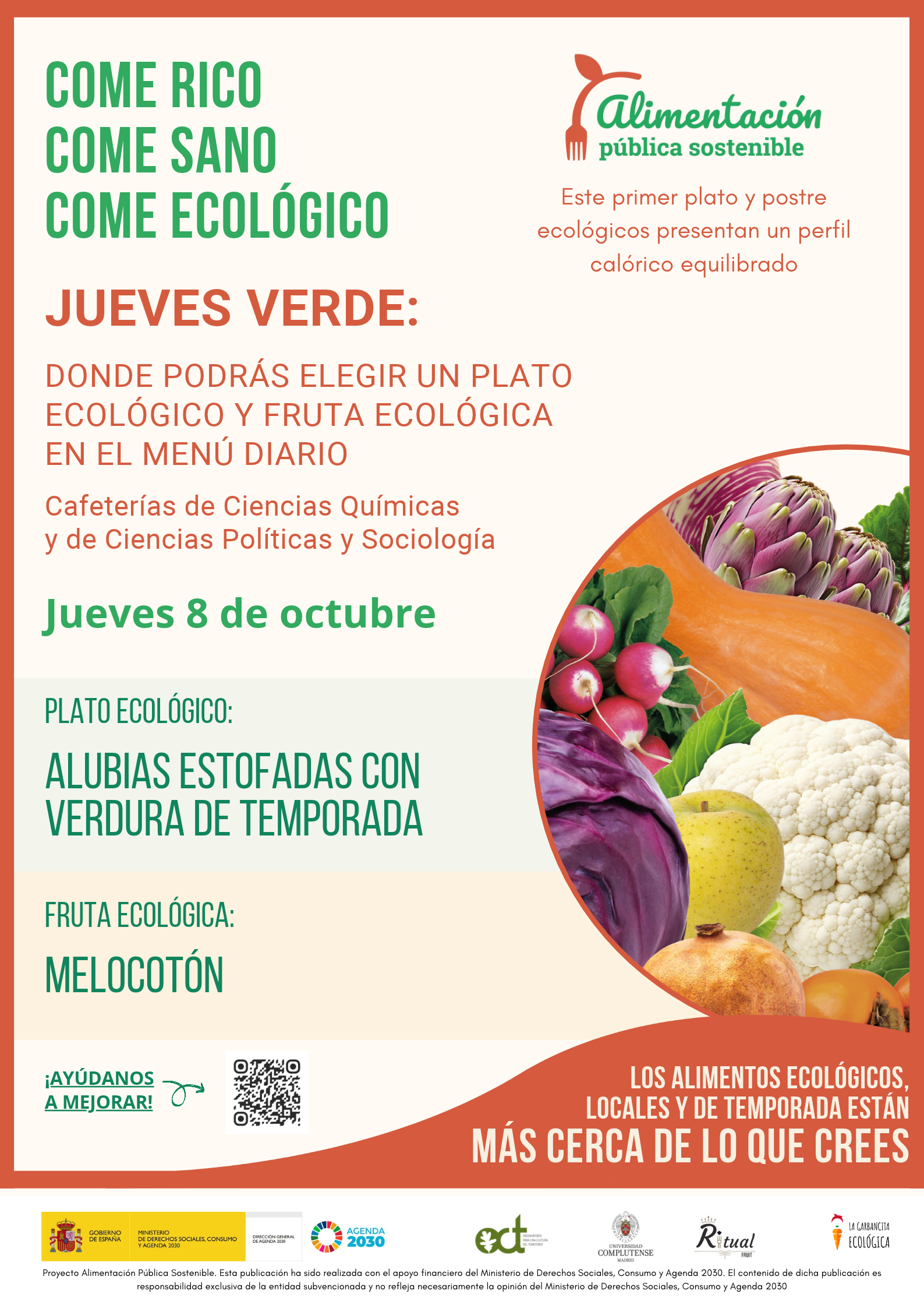 Oferta ecológica jueves 8 de octubre UCM