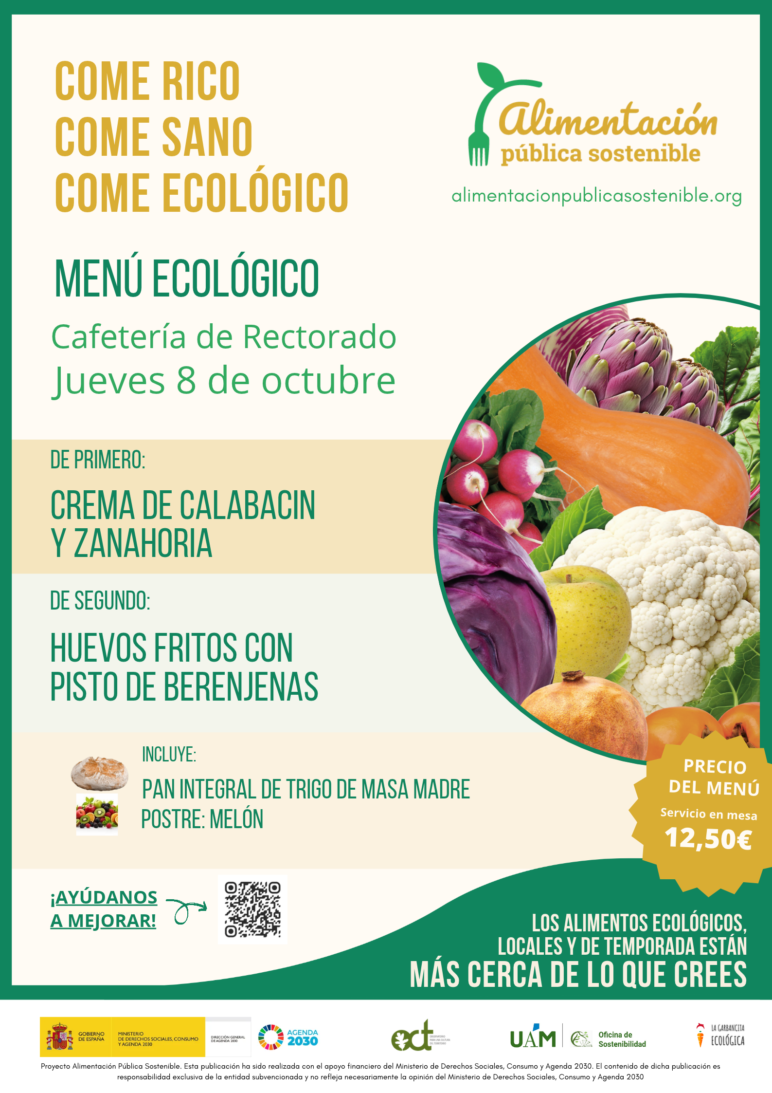 Vuelve el menú ecológico a la UAM